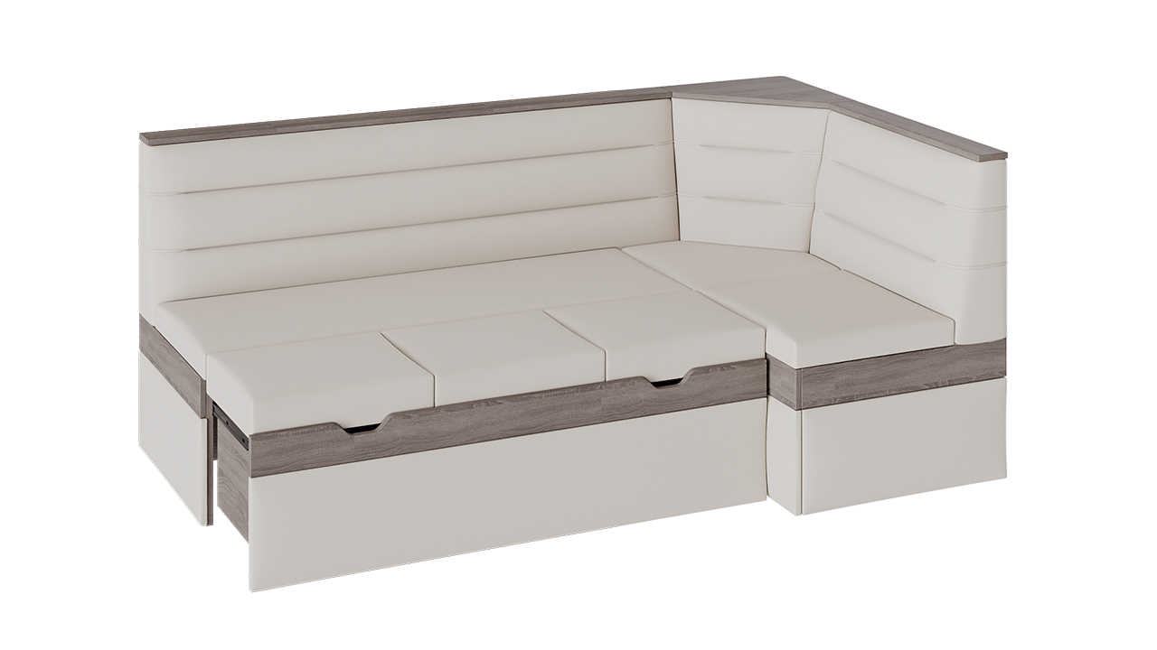 Корсика диван кухонный со спальным местом Дуб сонома трюфель/Кожзам Nitro Cream