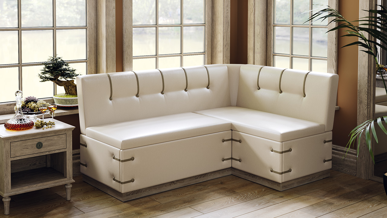 Вегас Диван кухонный Дуб сонома трюфель/Кожзам Nitro Cream