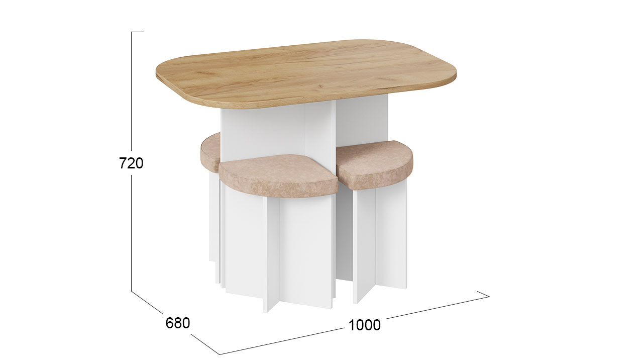 Олимп Обеденная группа Дуб крафт золотой/Белый