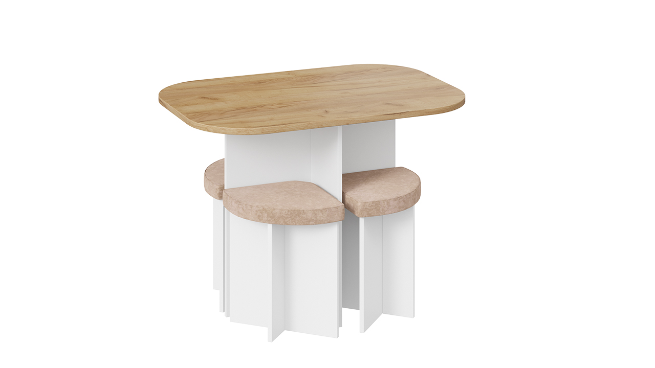 Олимп Обеденная группа Дуб крафт золотой/Белый