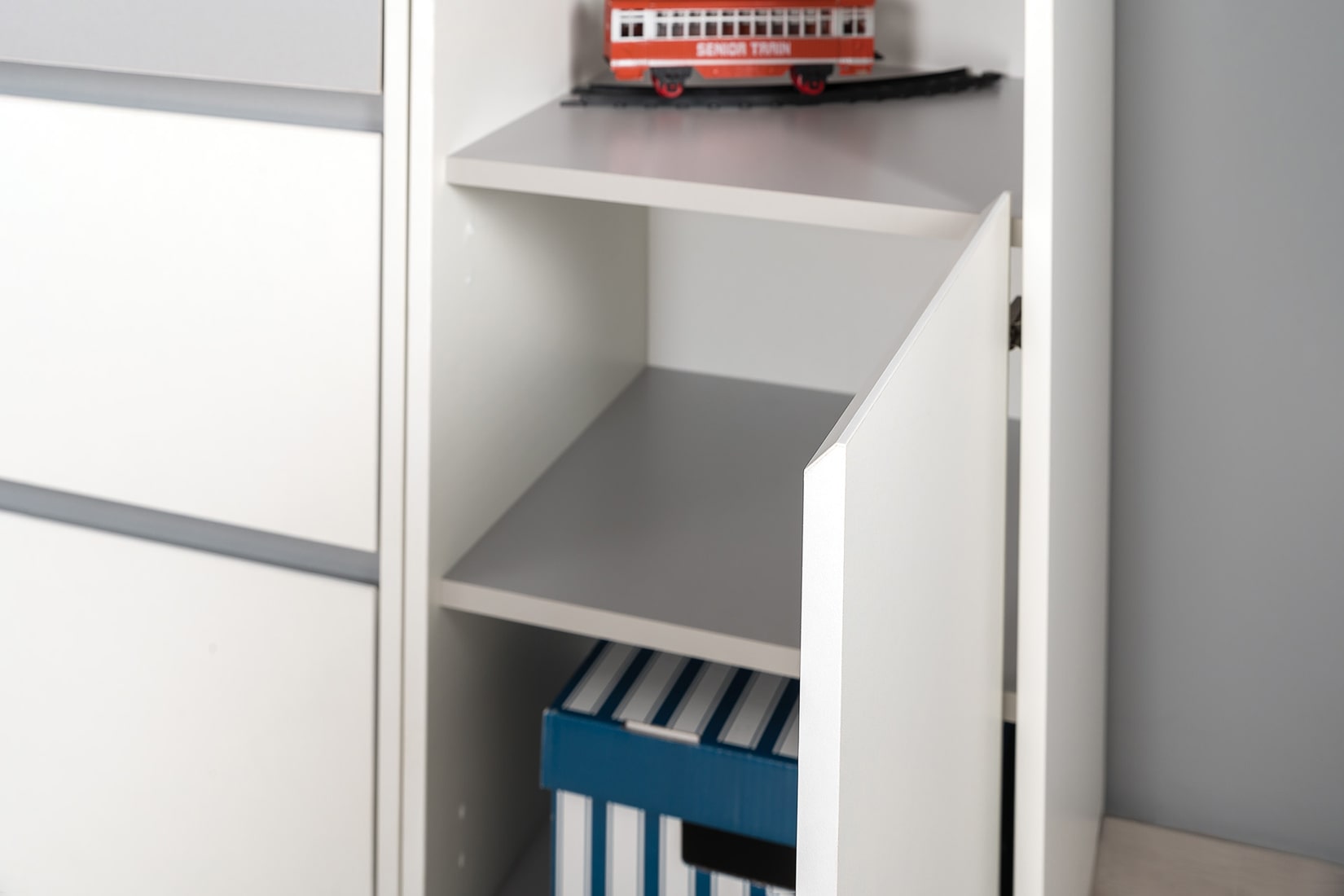 Торонто молодёжная комната Белый/Стальной серый