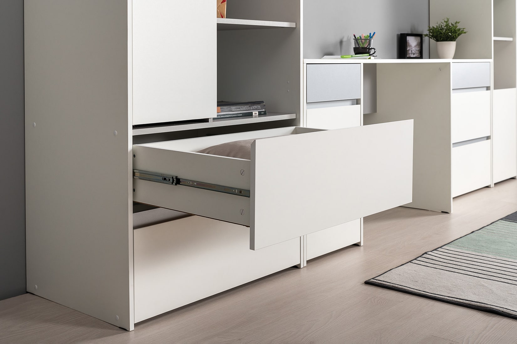 Торонто молодёжная комната Белый/Стальной серый