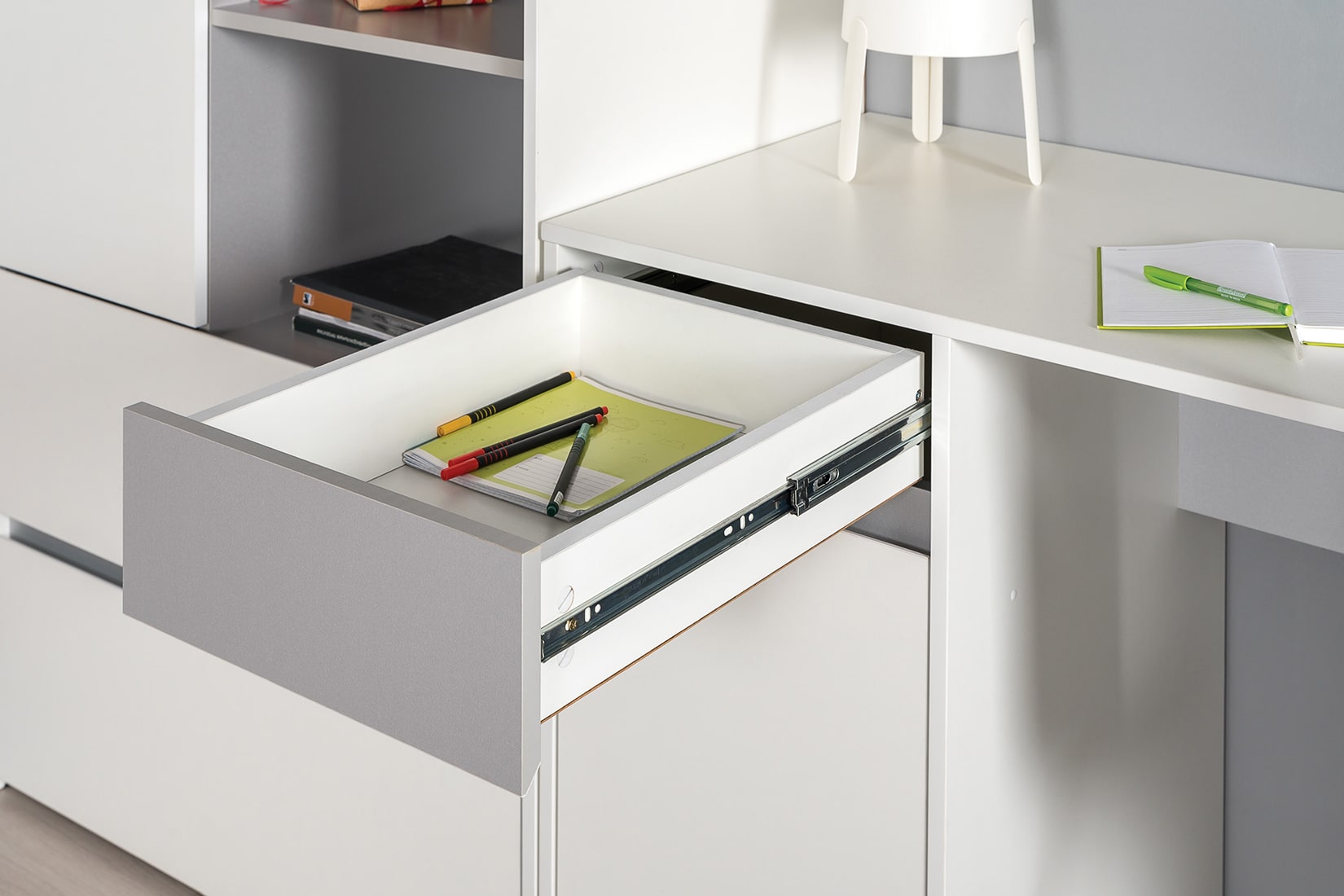 Торонто молодёжная комната Белый/Стальной серый