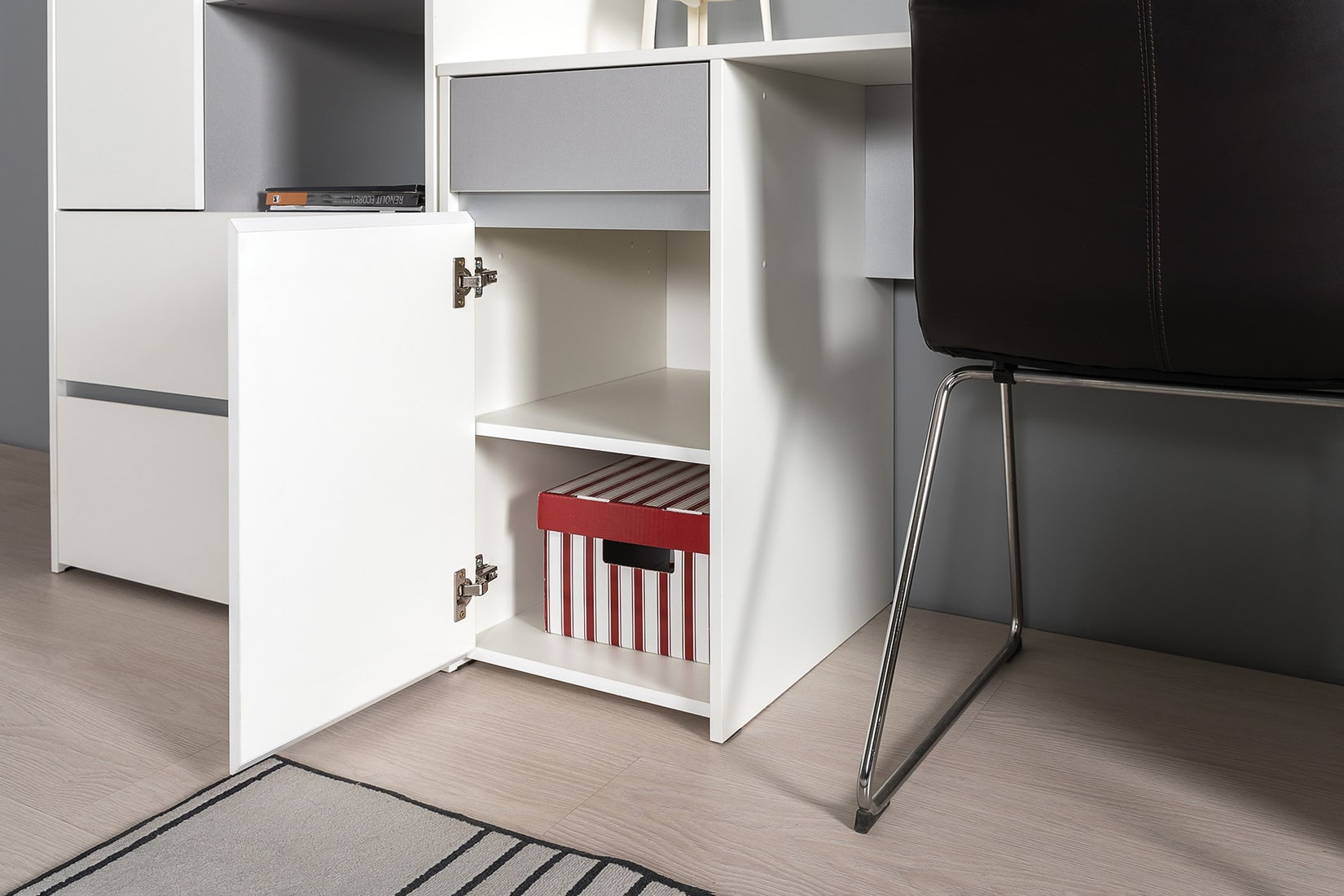 Торонто молодёжная комната Белый/Стальной серый