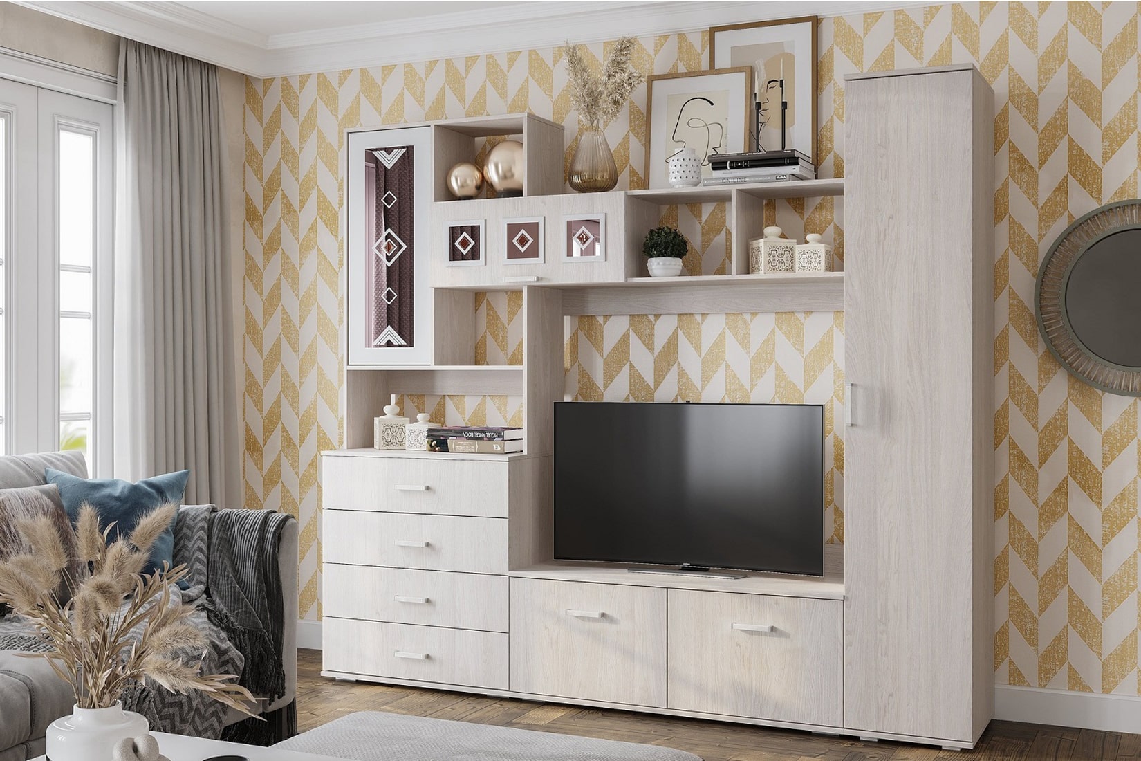 Белла спальня и гостиная Ясень белый