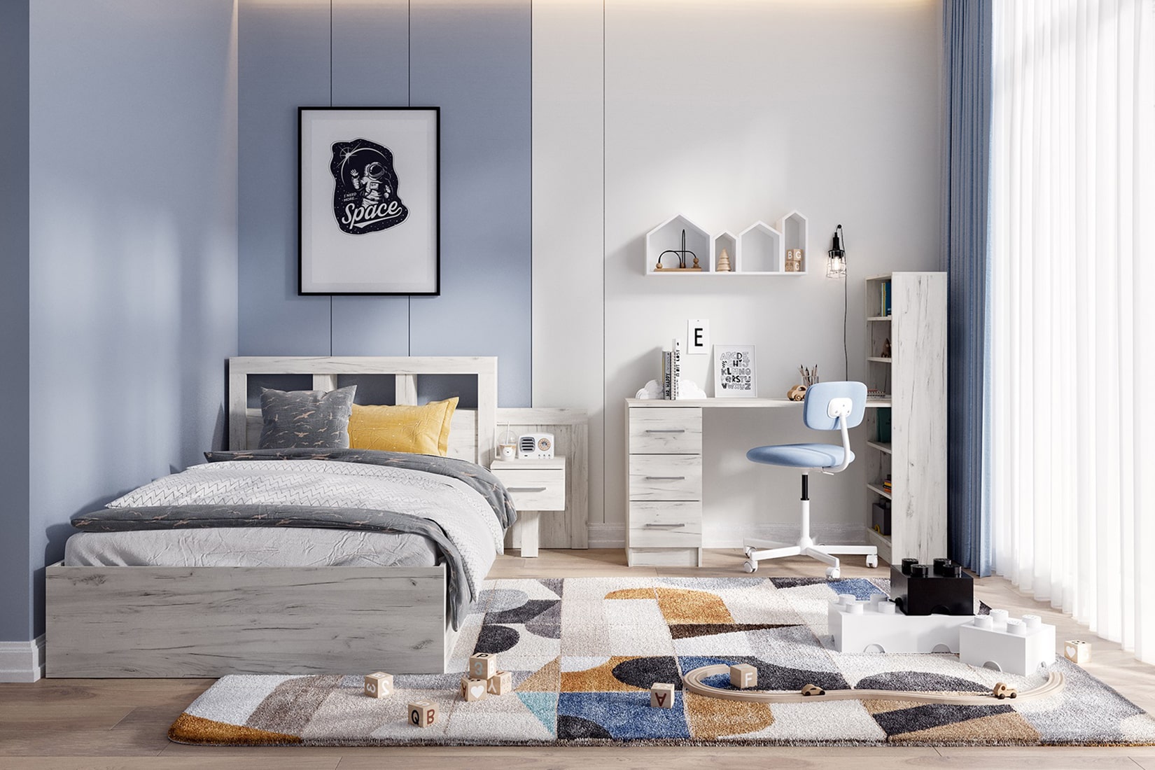 Гранд спальня модульная Дуб крафт белый