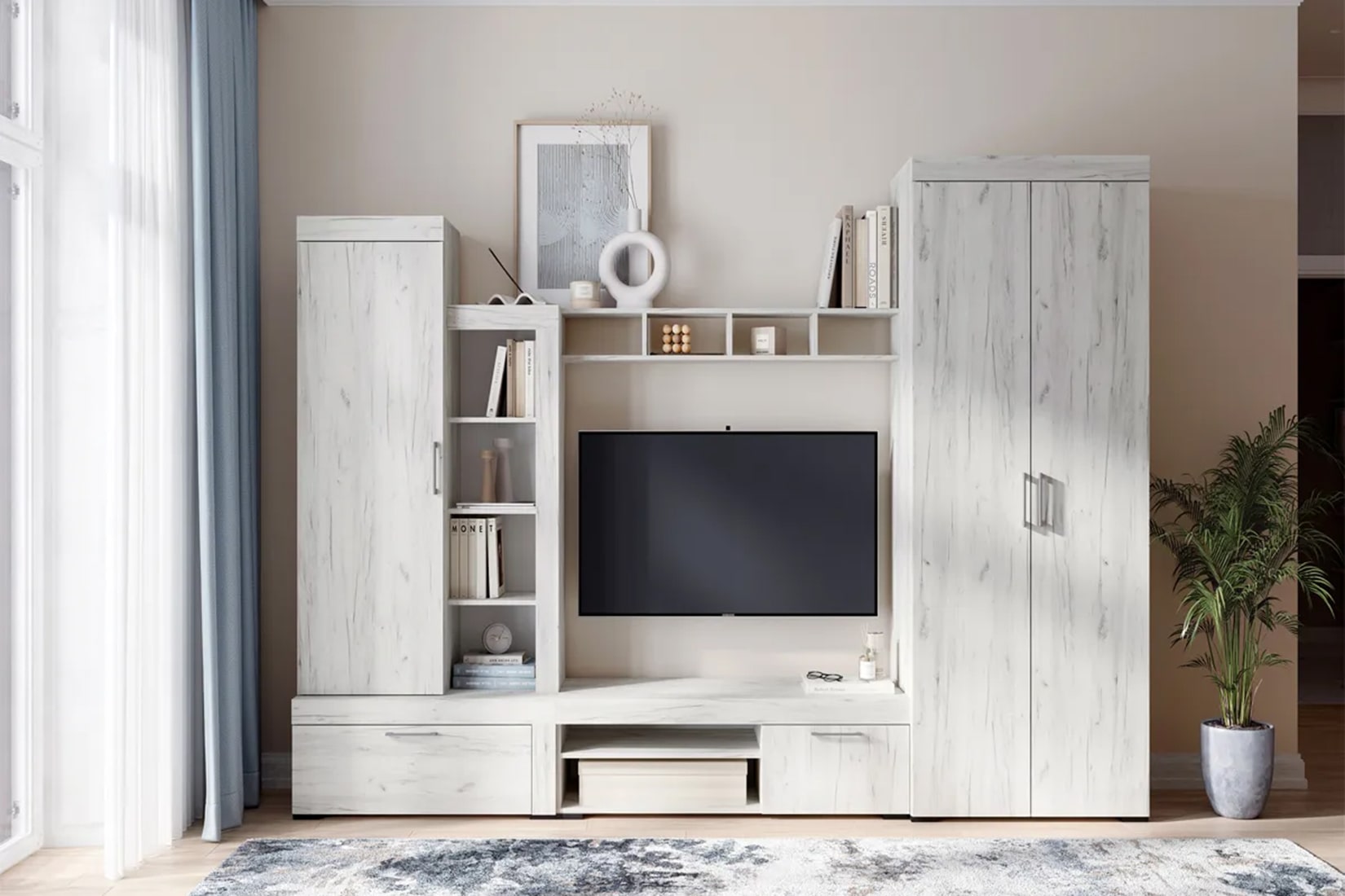 Гранд спальня модульная Дуб крафт белый