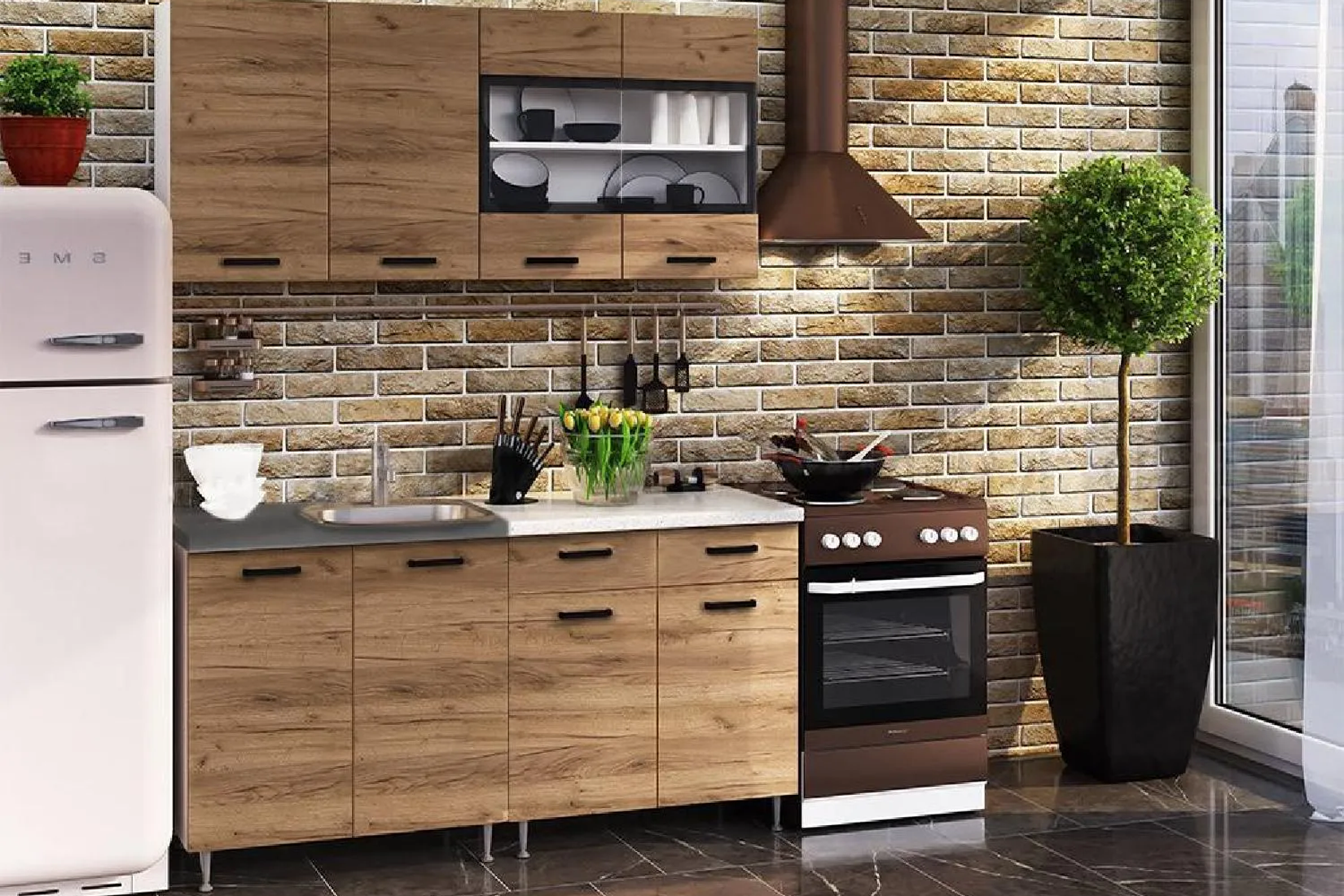 Рио кухня модульная дуб крафт (Миф)