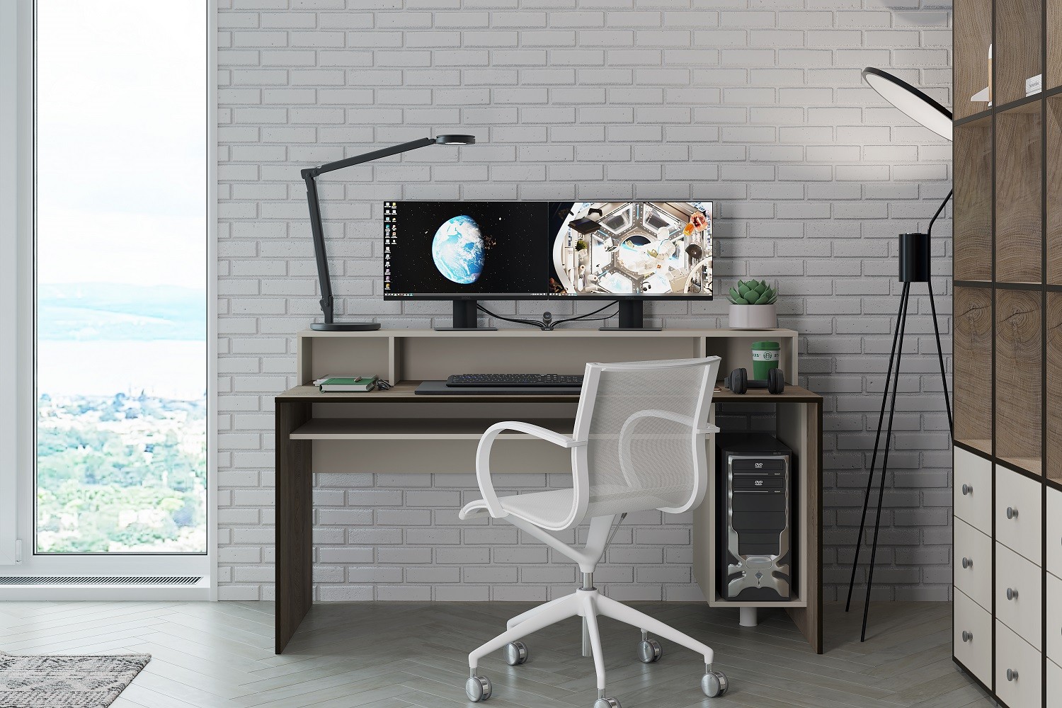 Акита спальня детская модульная Дуб эндгрейн/Миндаль