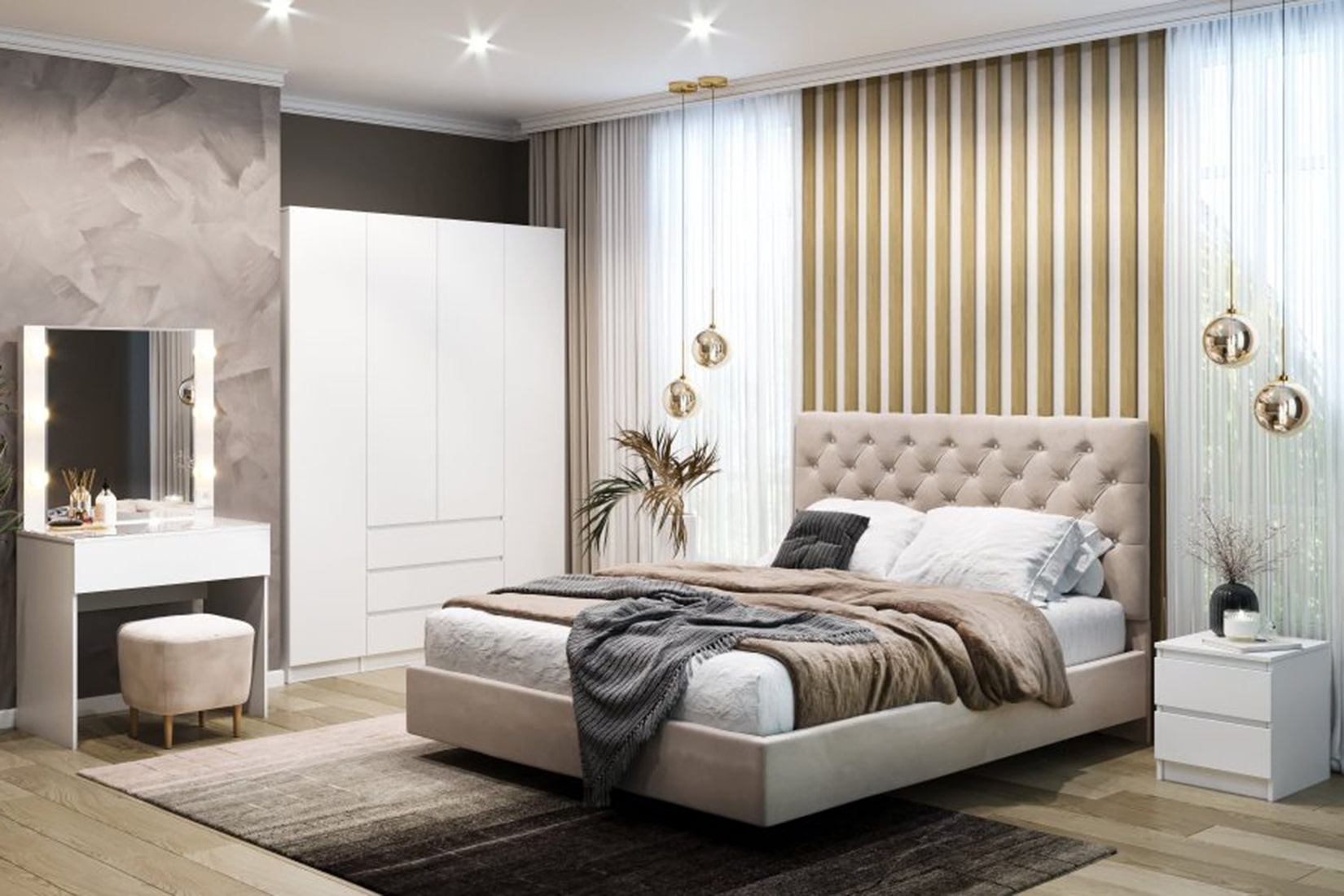 Мадера спальня модульная Белый