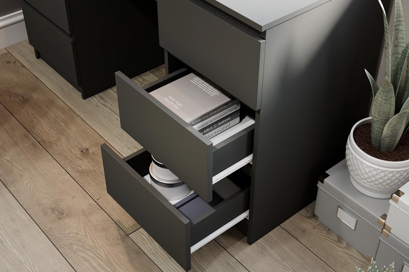 Мадера спальня/гостиная модульная Графит