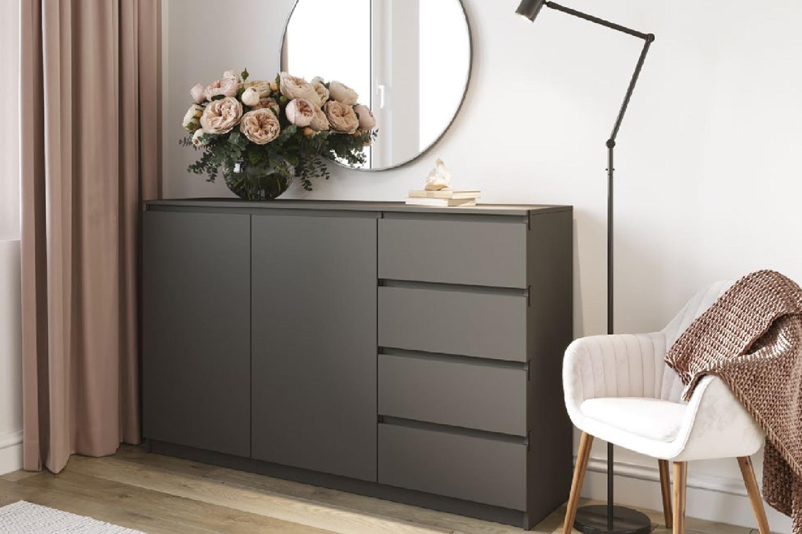 Мадера спальня/гостиная модульная Графит