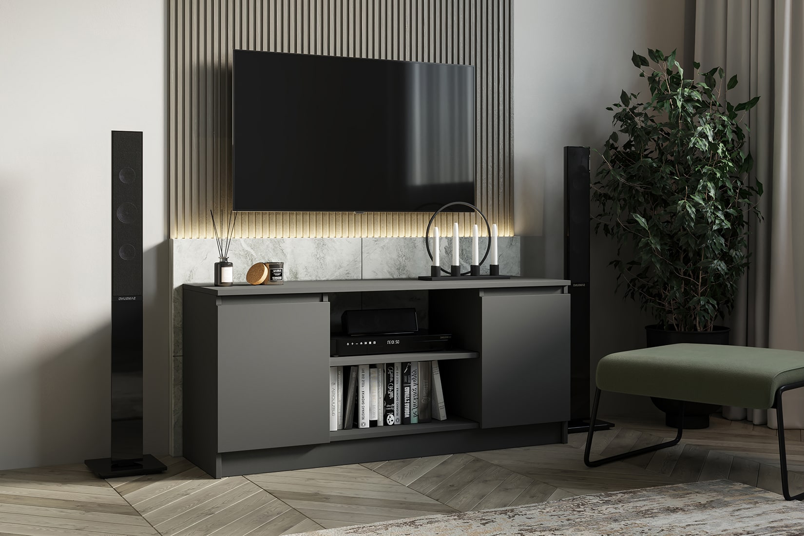 Мадера спальня/гостиная модульная Графит