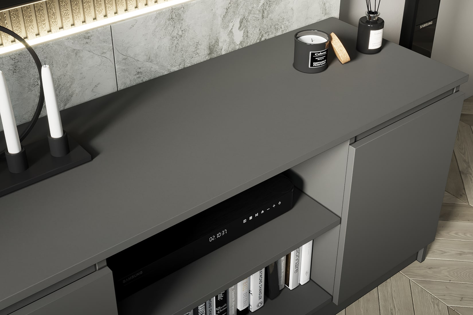 Мадера спальня/гостиная модульная Графит