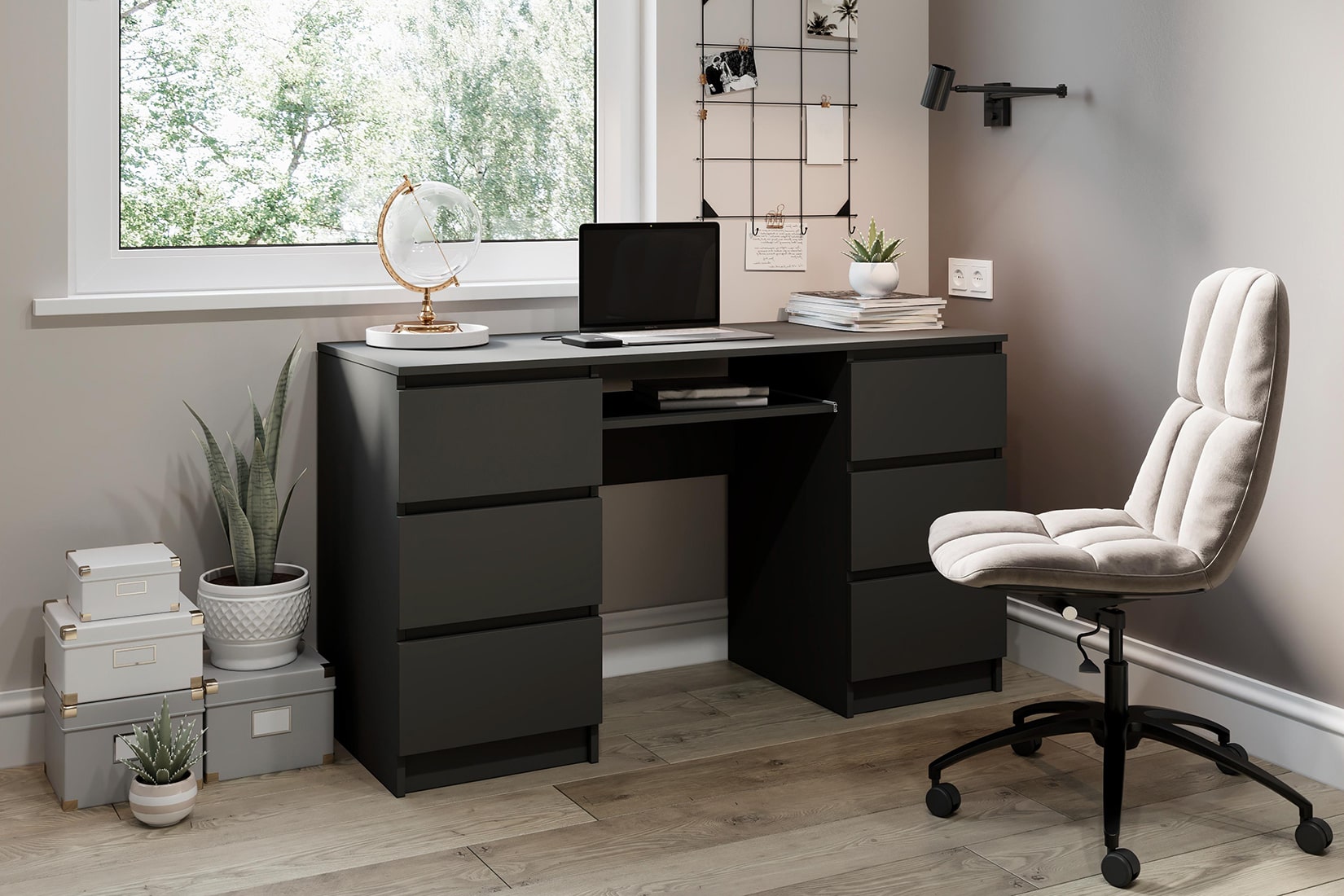 Мадера спальня/гостиная модульная Графит