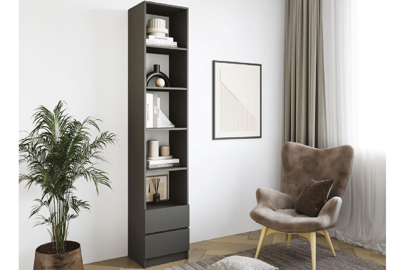 Мадера спальня/гостиная модульная Графит