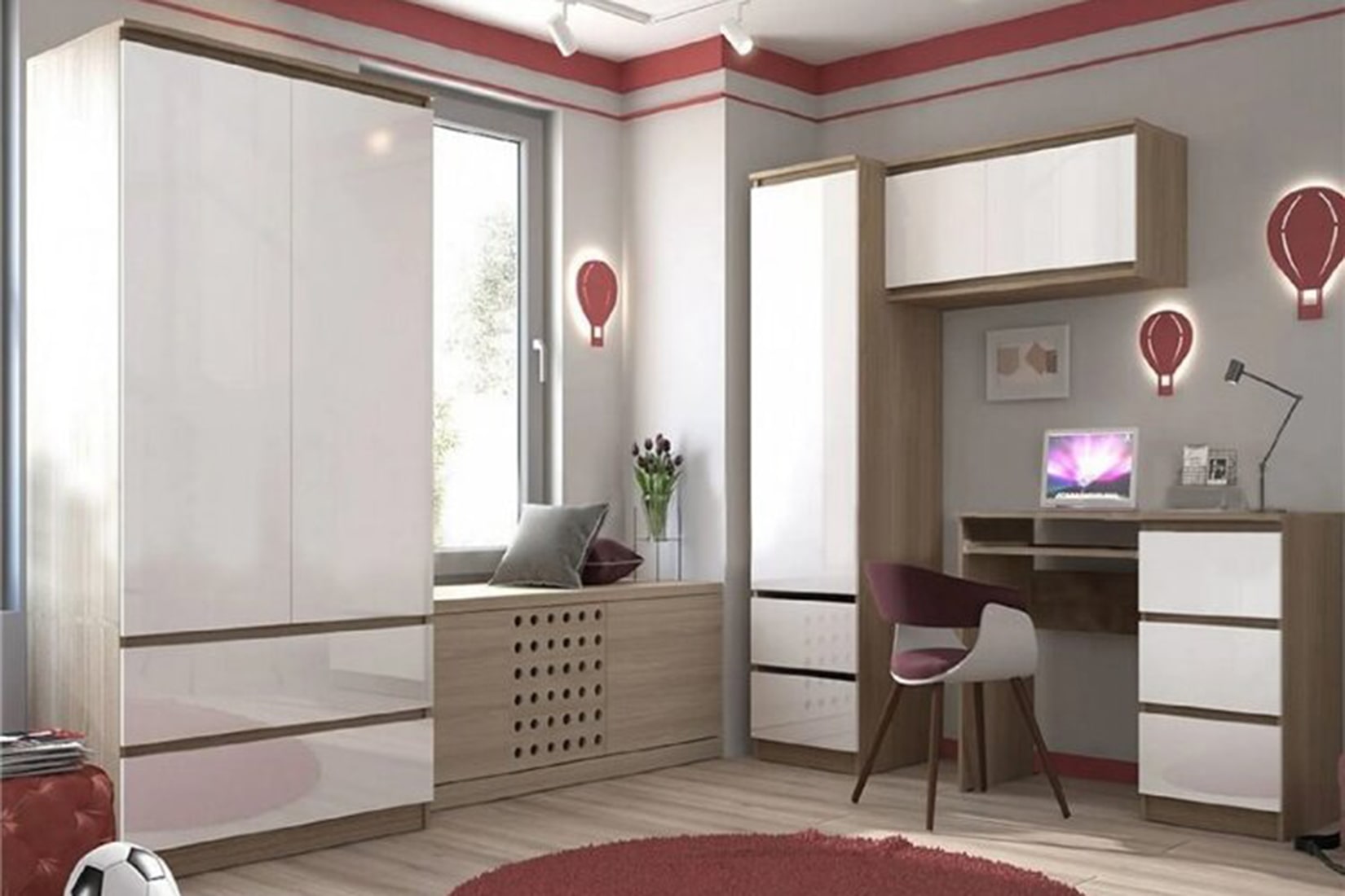 Челси спальня/гостиная модульная Дуб Сонома/Белый глянец