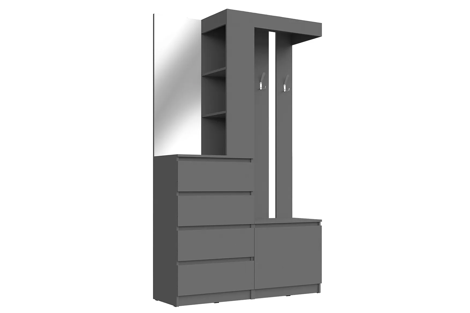 Мори прихожая модульная Белый, Графит