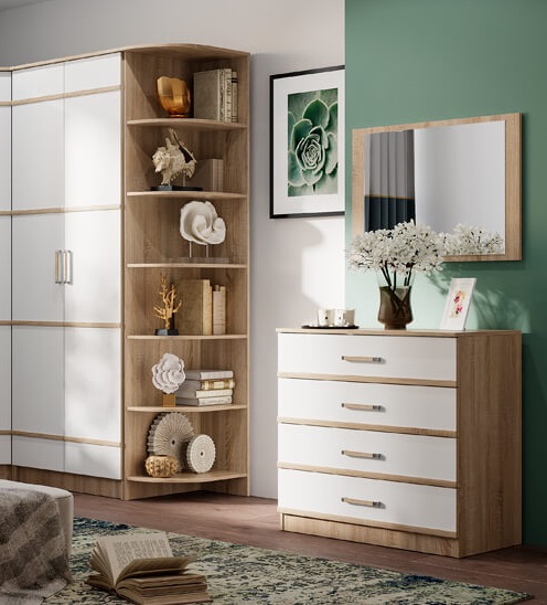 Стеллаж угловой Сакура, дуб сонома