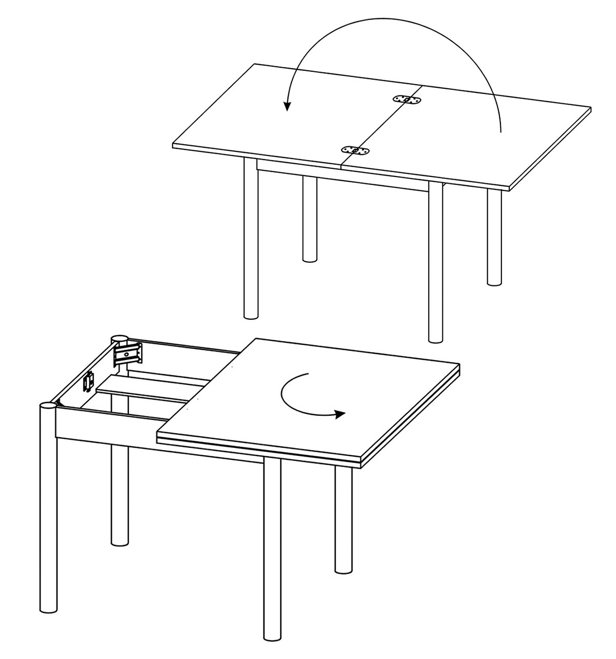 Стол обеденный Сокол СО-1м(БУКВА М!!!) раскладной белый