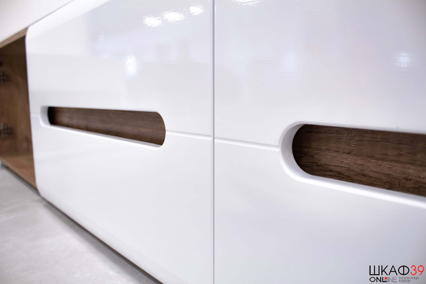 Наоми спальня/детская и гостиная Белый глянец/Дуб каньон (BTS)