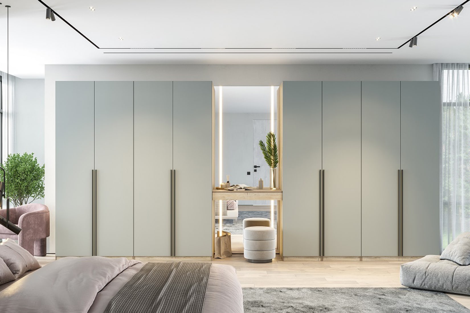 Этна гардеробная комната Дуб эндгрей необработанный/Софт грей