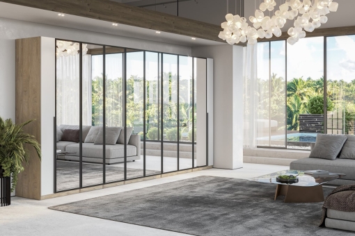 Этна гардеробная комната Дуб эндгрей необработанный/Софт грей