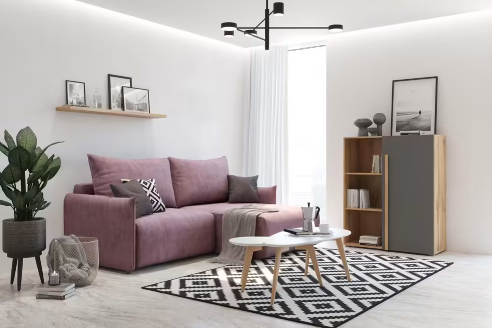 Виллитус гостиная модульная дуб вотан\графит