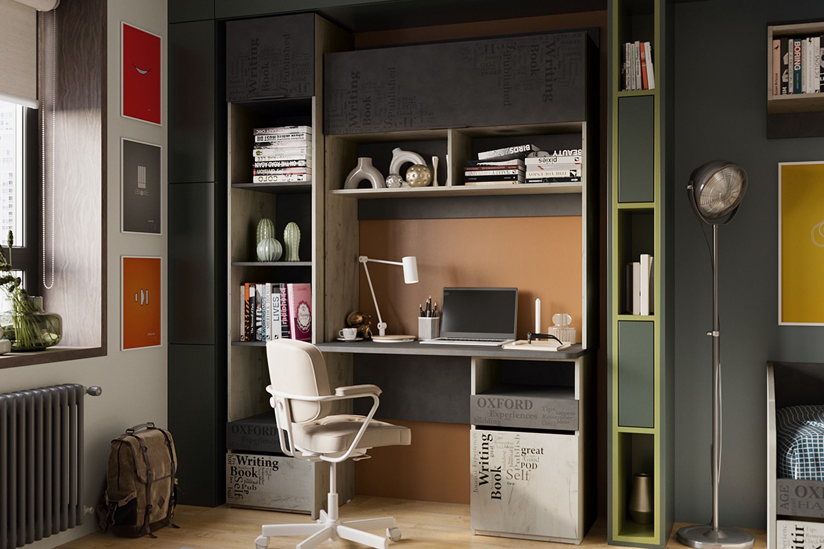 Оксфорд-2 спальня детская Дуб крафт белый/Матера