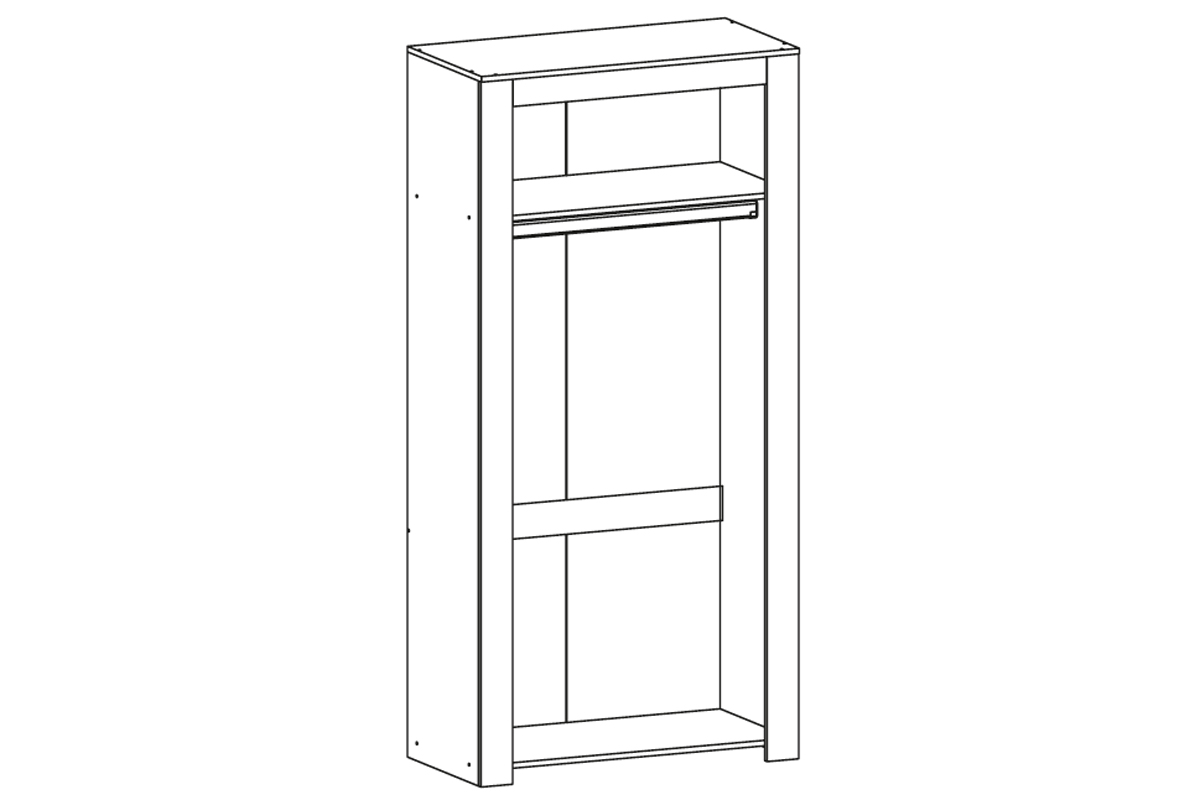 Квадро-18 Шкаф 2-х ств. Дуб Делано светлый