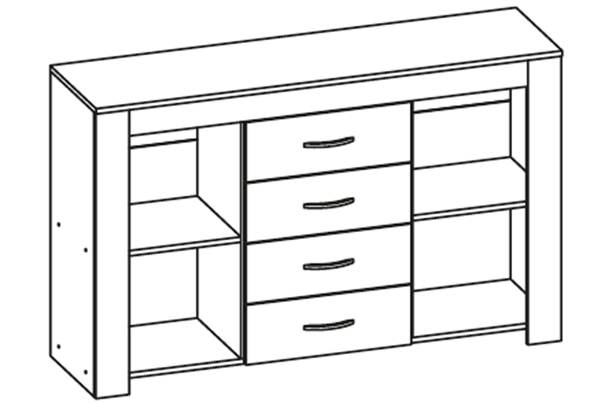 Квадро-33 Комод 1400 Дуб Делано светлый