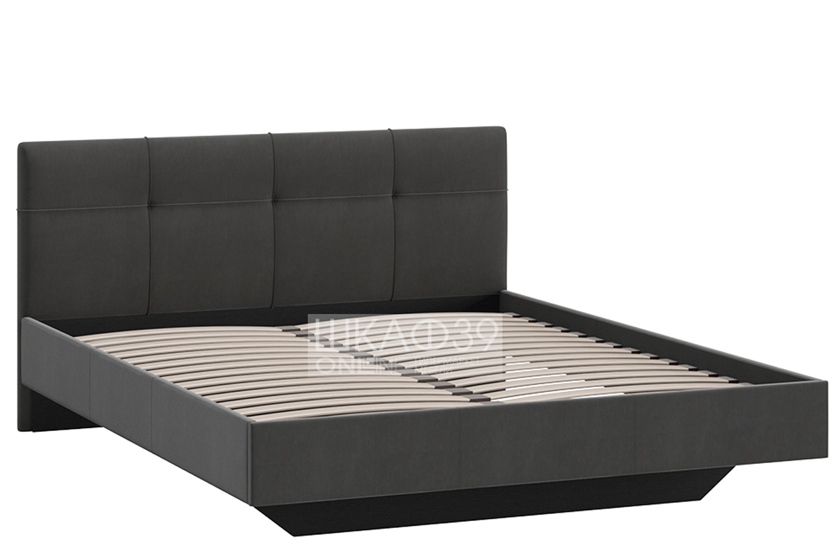 Элис Кровать 160 с орт. осн. Велюр графит