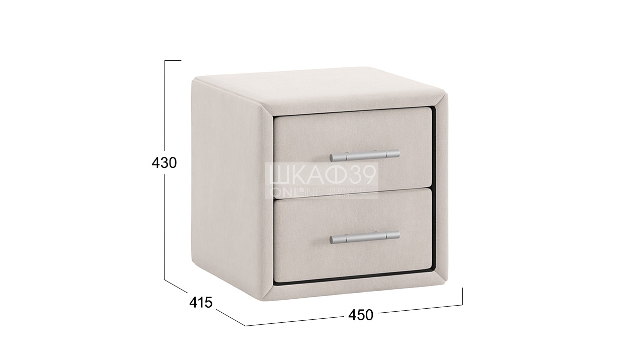 Элис тип 1 Тумба прикроватная с мягкой обивкой Экокожа Бежевый