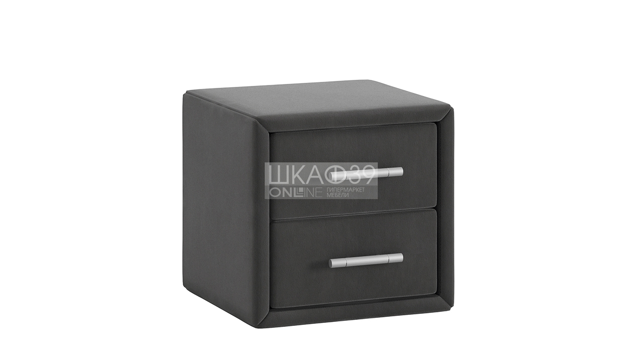 Элис тип 1 Тумба прикроватная с мягкой обивкой Экокожа Графит 