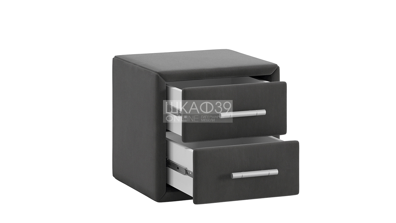 Элис тип 1 Тумба прикроватная с мягкой обивкой Экокожа Графит 