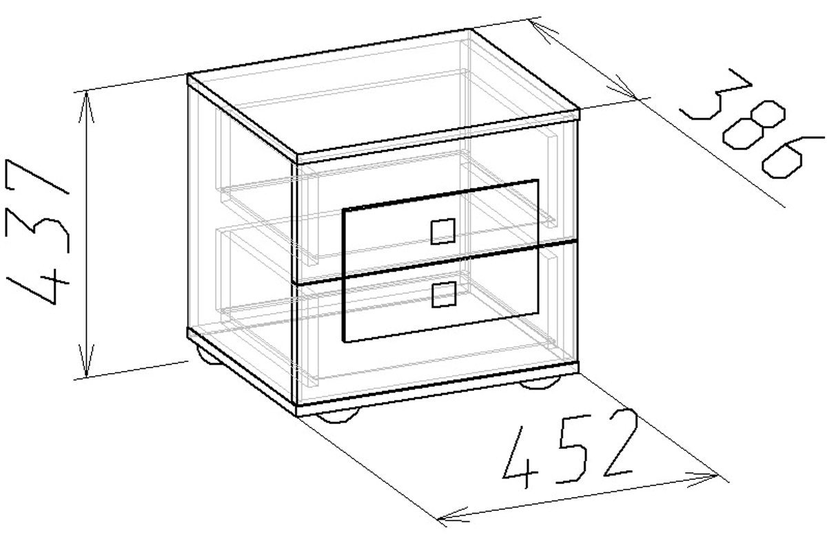 Тумба прикроватная закрытая Амели 4, венге