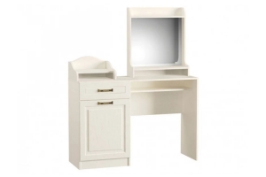 Ливерпуль Стол туалетный с зеркалом и настольной полкой 12.46 + 10.118 + 10.117  Ясень ваниль/Белый