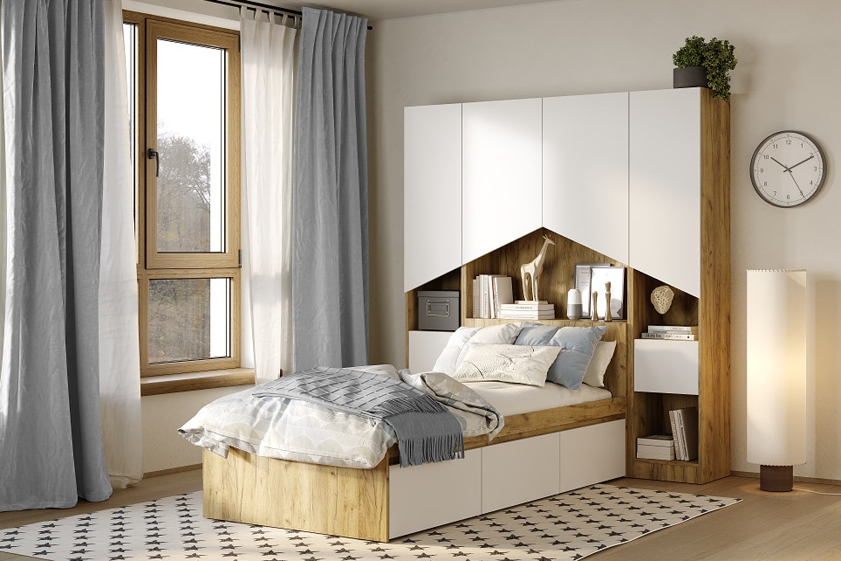 Гудвин детская модульная комната Дуб ирландский/Белый шагрень