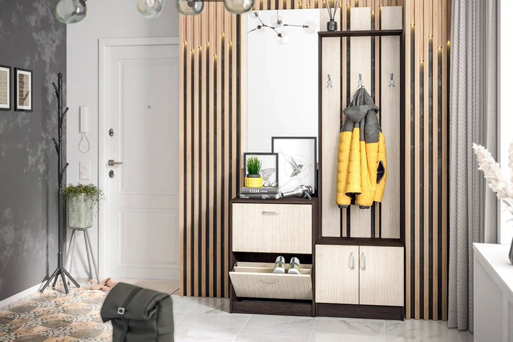 Вега прихожая модульная Венге/Дуб белфорд