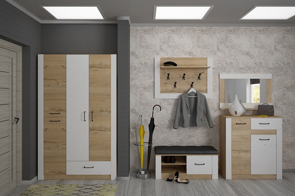 Ева 5 прихожая модульная Белый/Дуб Ирландский