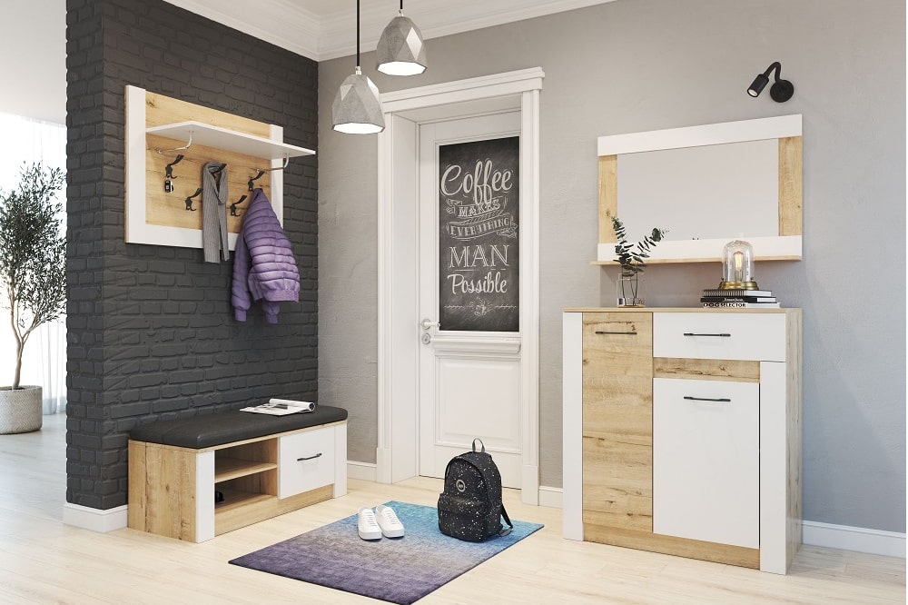 Ева 5 прихожая модульная Белый/Дуб Ирландский