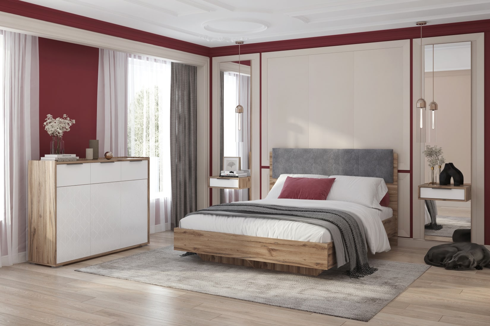 Николь спальня модульная Дуб Альпийский/Белый