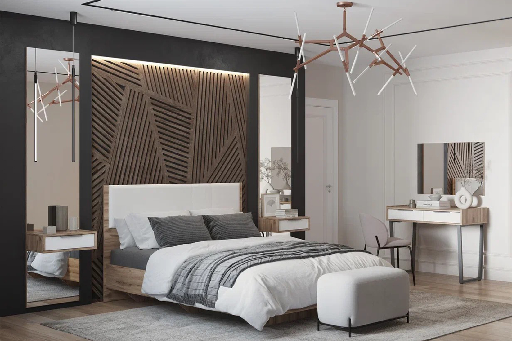 Николь спальня модульная Дуб Альпийский/Белый