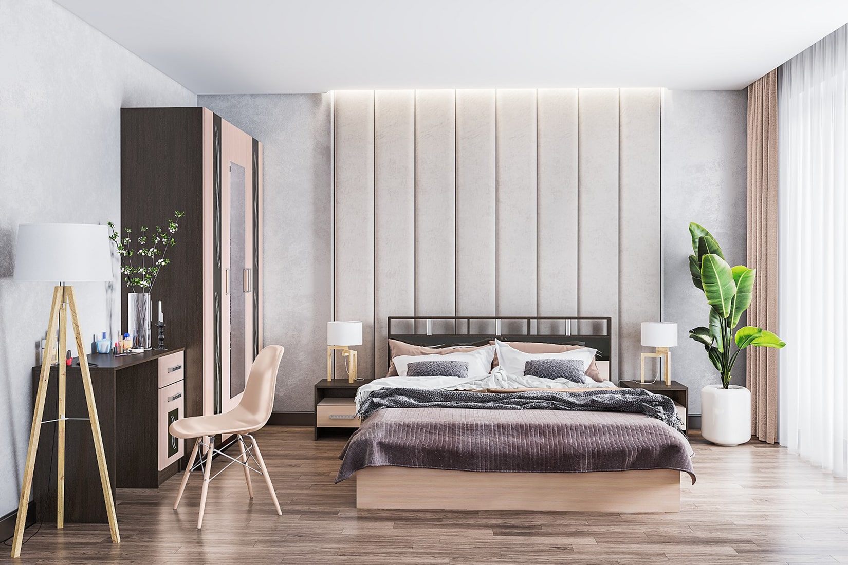 Эрика спальня модульная Венге цаво/Дуб молочный