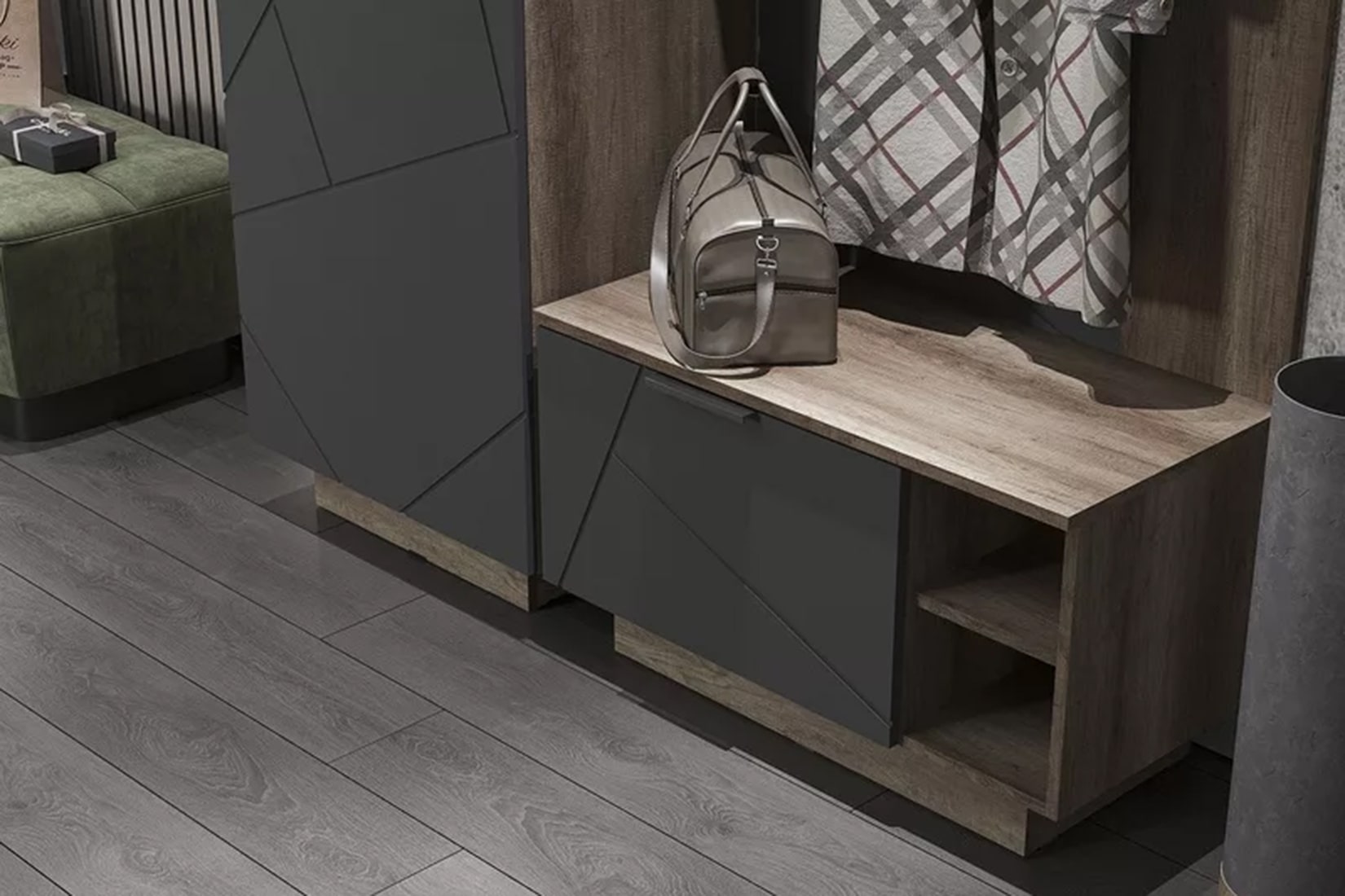 Даллас прихожая модульная Дуб каньон/Софт графит