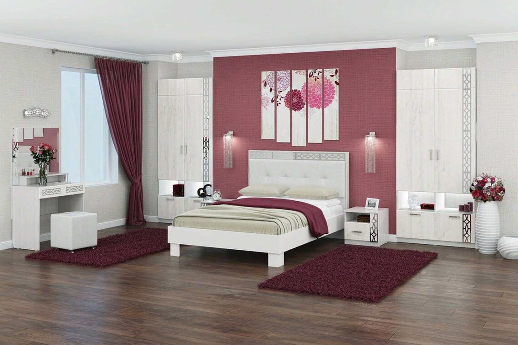 Белла гостиная модульная Рамух белый