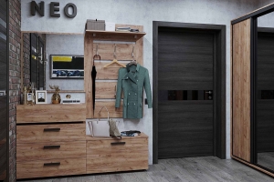 Neo Прихожая Дуб табачный craft/Чёрный