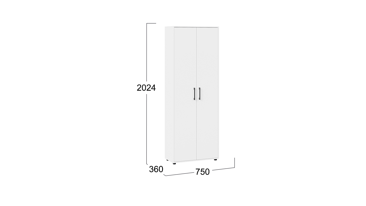 Шкаф комбинированный «Витра» тип 1 Белый ясень/Белый