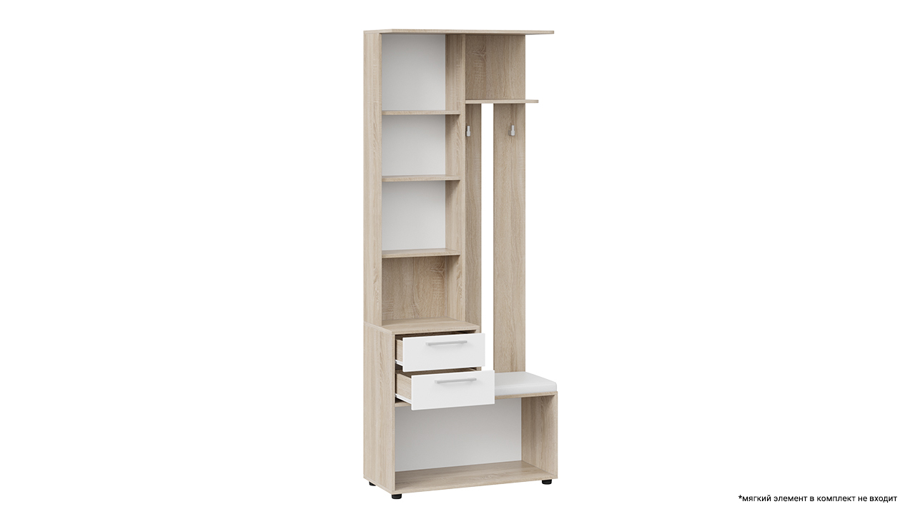 Шкаф-секция комбинированная «Витра» тип 1 Дуб сонома/Белый ясень