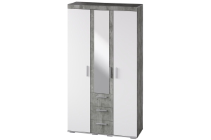 Шкаф для одежды и белья Инстайл ШК-30, бетон/белый